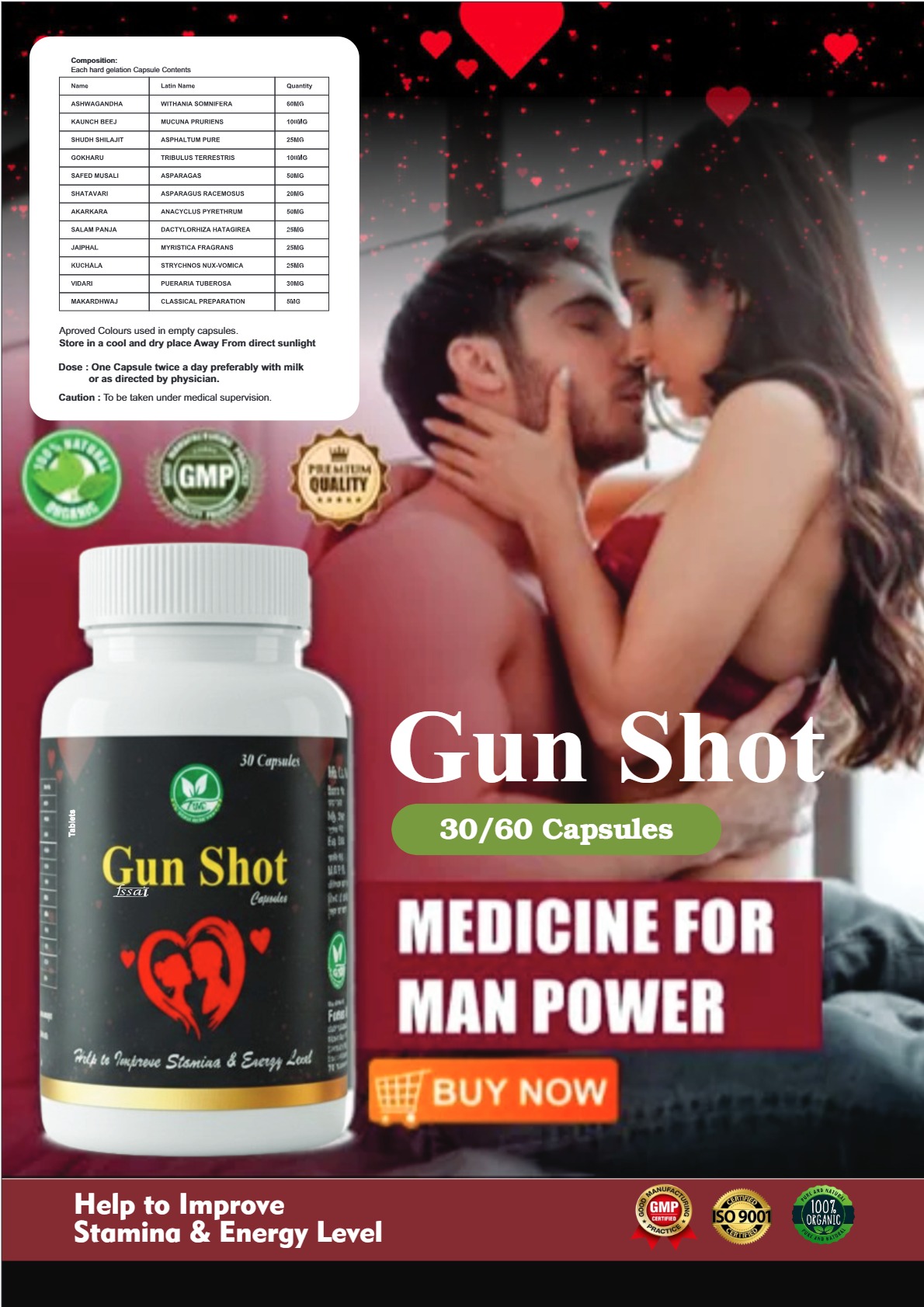 Gun Shot Capsules – Ayurvedic Herbal Supplement for Stamina, Energy & Vitality - Image 2